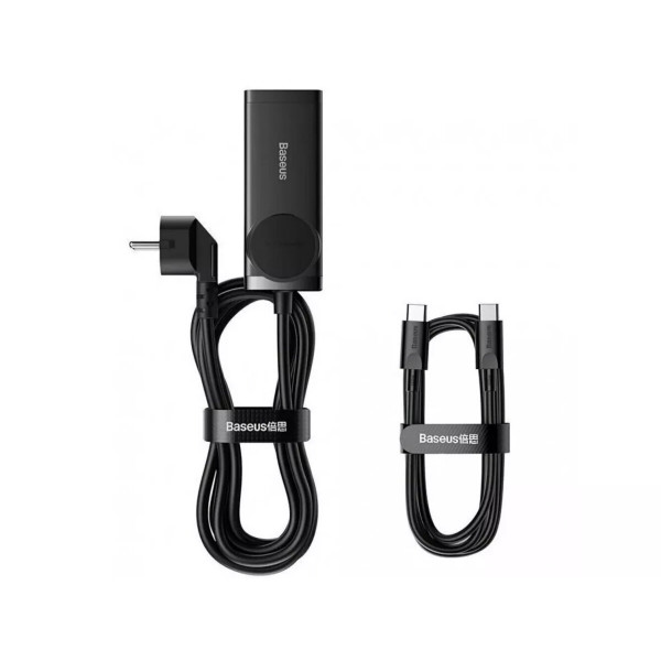Мережевий зарядний пристрій Baseus GaN3 Pro Desktop Powerstrip AC+2U+2C 100W EU Чорний (With Mini Білий Cable Type-C to Type-C 100W(20V/5A) 1m Чорний）