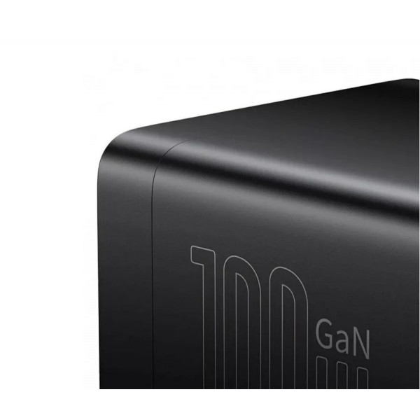 Мережевий зарядний пристрій Baseus GaN3 Pro Desktop Powerstrip AC+2U+2C 100W EU Чорний (With Mini Білий Cable Type-C to Type-C 100W(20V/5A) 1m Чорний）