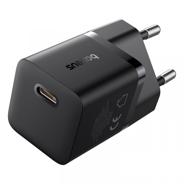 Мережевий зарядний пристрій Baseus GaN5 Fast Charger (mini) 1C 25W EU Cluster Black (P10110909113-00)