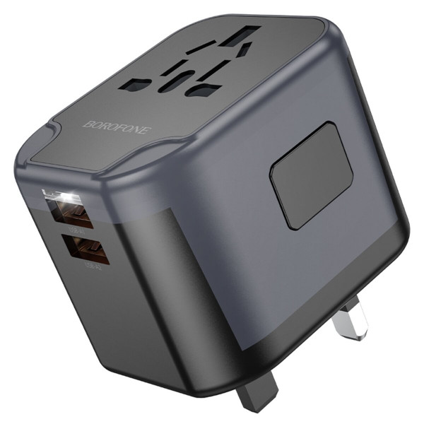 Мережевий зарядний пристрій BOROFONE BAC13 Leader 3-port PD20W(1C2A) universal conversion charger Чорний