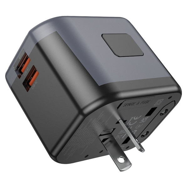 Мережевий зарядний пристрій BOROFONE BAC13 Leader 3-port PD20W(1C2A) universal conversion charger Чорний