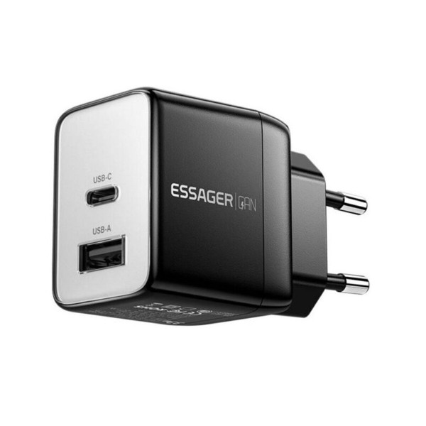 Мережевий зарядний пристрій ESSAGER ECT33W Gan 1USB 1T-C 33W black