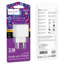 Мережевий зарядний пристрій HOCO CS11A Ocean single port charger White (6942007603553)