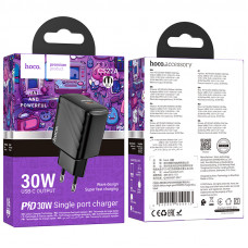 Мережевий зарядний пристрій HOCO CS22A Value single port PD30W charger Чорний