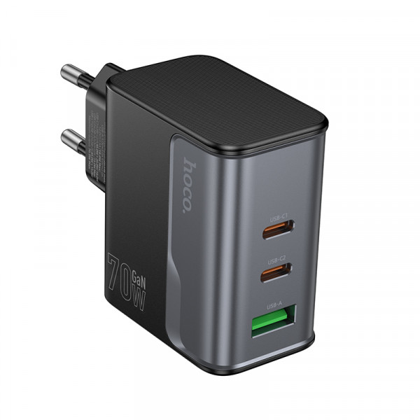 Мережевий зарядний пристрій HOCO CS75A Star Speed PD70W(2C1A) charger midnight black (6942007653862)
