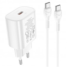 Мережевий зарядний пристрій HOCO N22 Jetta PD25W charger set(Type-C to Type-C)(EU) Білий