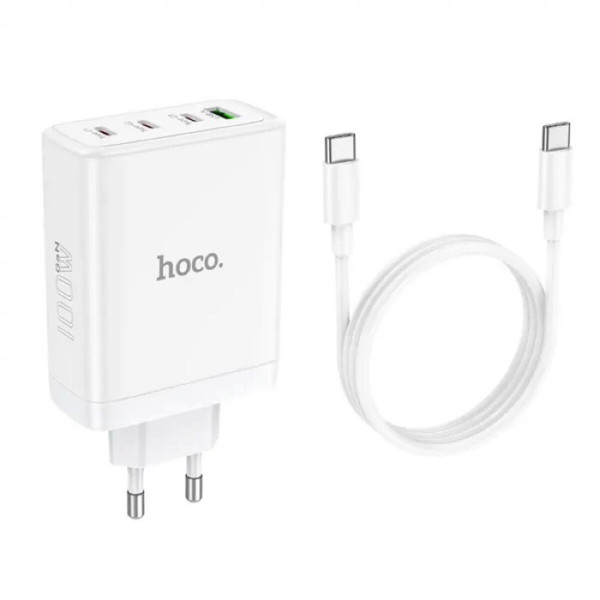 Мережевий зарядний пристрій HOCO N31 Leader PD100W four-port(3C1A) fast charger set(Type-C to Type-C) White