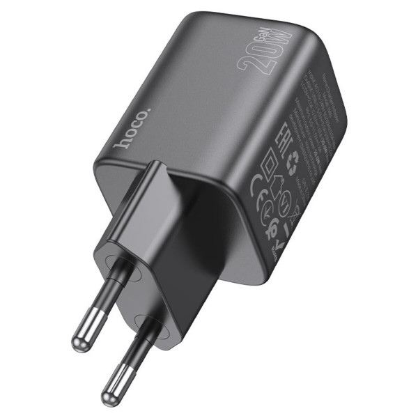 Мережевий зарядний пристрій HOCO N40 Mighty single port PD20W charger Чорний