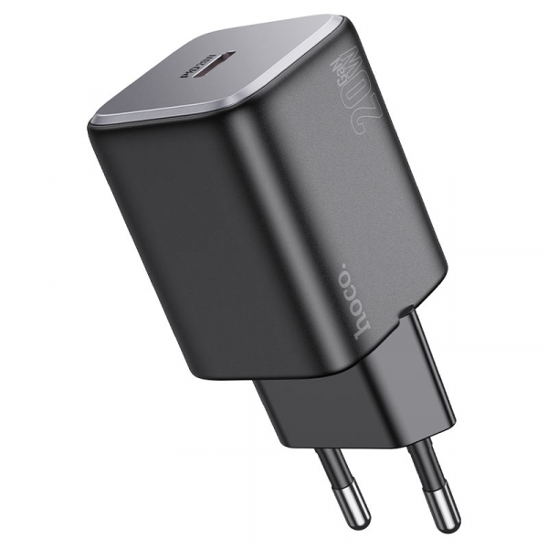 Мережевий зарядний пристрій HOCO N40 Mighty single port PD20W charger Чорний