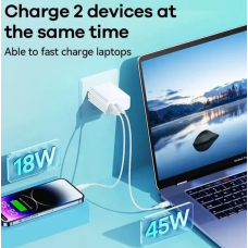 Мережевий зарядний пристрій REMAX Kiddy Series 65W A+C Fast Charger RP-U125 EU-White (6954851209454)