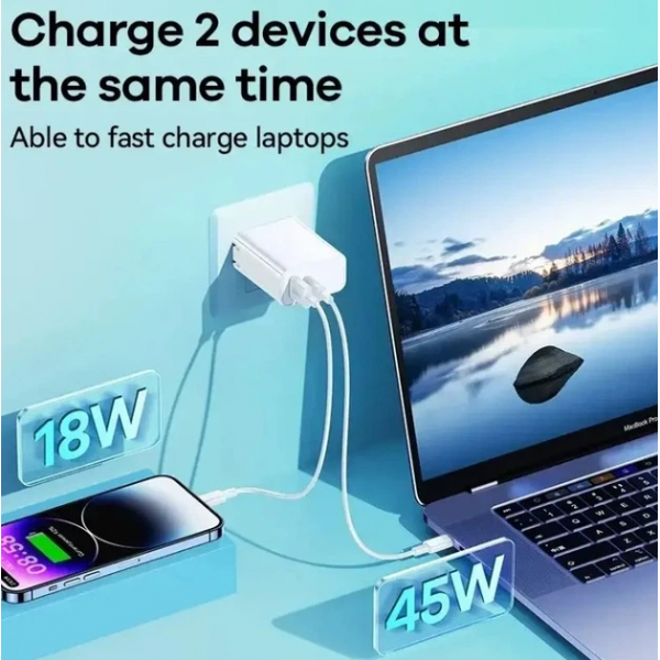 Мережевий зарядний пристрій REMAX Kiddy Series 65W A+C Fast Charger RP-U125 EU-White (6954851209454)