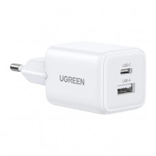 Мережевий зарядний пристрій UGREEN X514 20W 2-Port GaN Fast Charger EU White (UGR-65006)