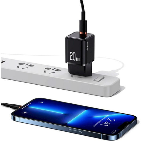 Мережевий зарядний пристрій Usams US-CC183 PD20W Single Port Fast Charger (EU)-X-ron Series Black