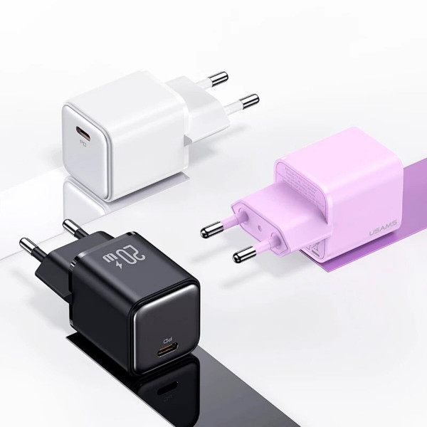Мережевий зарядний пристрій Usams US-CC183 PD20W Single Port Fast Charger (EU)-X-ron Series Black