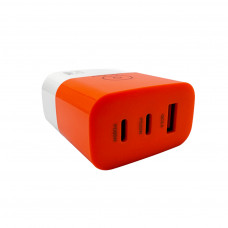 Мережевий зарядний пристрій WUW-C215 65W Charger 2 USB C + USB C white orange