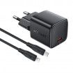 Мережевий зарядний пристрій з кабелем ACEFAST A118 PD30W mini GaN USB-C fast charger set (P16) Black (6974316285182)