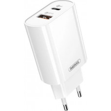 Мережевий зарядний пристрій з кабелем REMAX Jane Series QC3.0+PD 20W GaN Fast Charger set c-l RP-U37 EU-White (6954851244783)