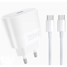 Мережевий зарядний пристрій з кабелем WUW-T86C PD 25W fast charger + USB C to USB C cable set (6972573338030)