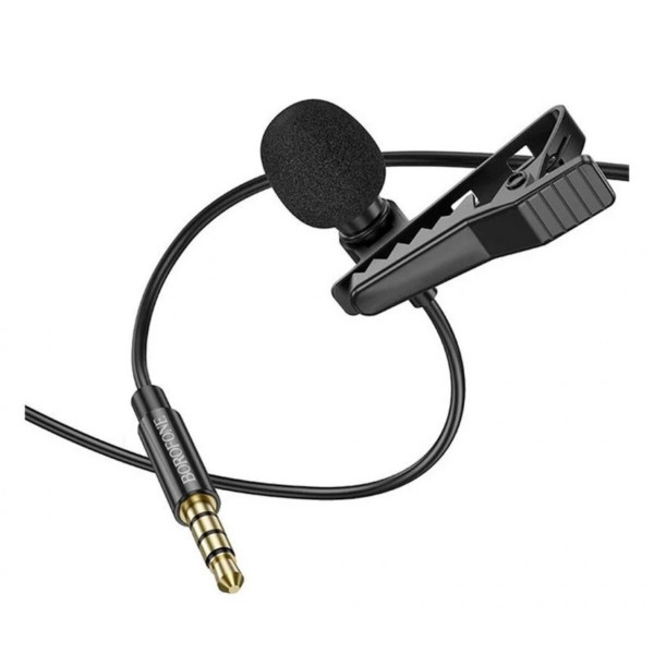 Мікрофон-петличка BOROFONE BFK11 Elegant lavalier microphone 3.5mm Чорний