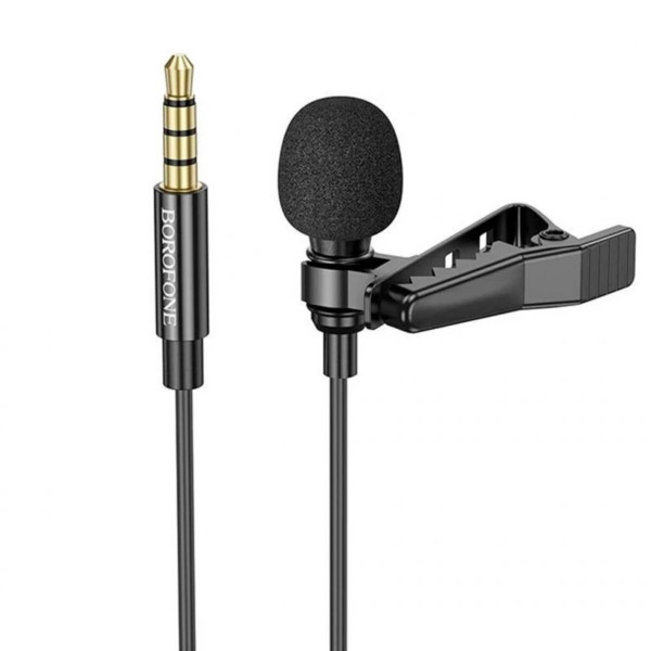 Мікрофон-петличка BOROFONE BFK11 Elegant lavalier microphone 3.5mm Чорний