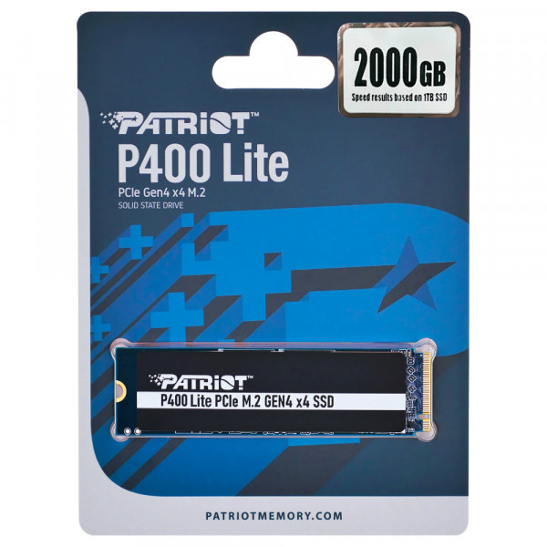 Накопичувач SSD M.2 Patriot P400 Lite 2TB NVMe 2280 PCIe 4.0 3D TLC (P400LP2KGM28H)