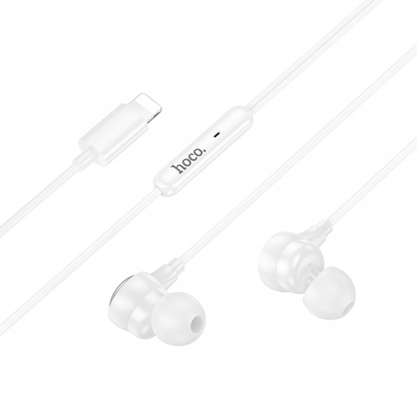 Навушники HOCO M116 Benevolent universal digital earphones with microphone iP White (6942007644969)
