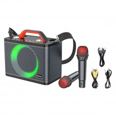 Портативна колонка HOCO BS57 Jenny dual mic wireless karaoke BT speaker Чорний