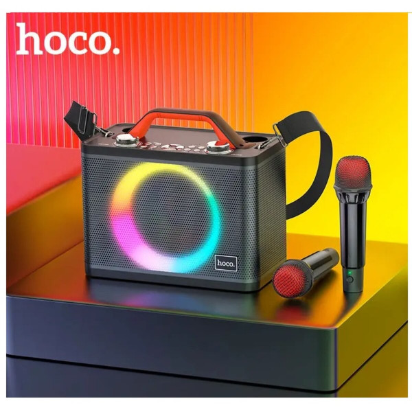 Портативна колонка HOCO BS57 Jenny dual mic wireless karaoke BT speaker Black
