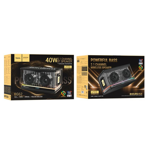 Портативна колонка HOCO BS62 Flash cold energy 2.1 desktop BT speaker Чорний