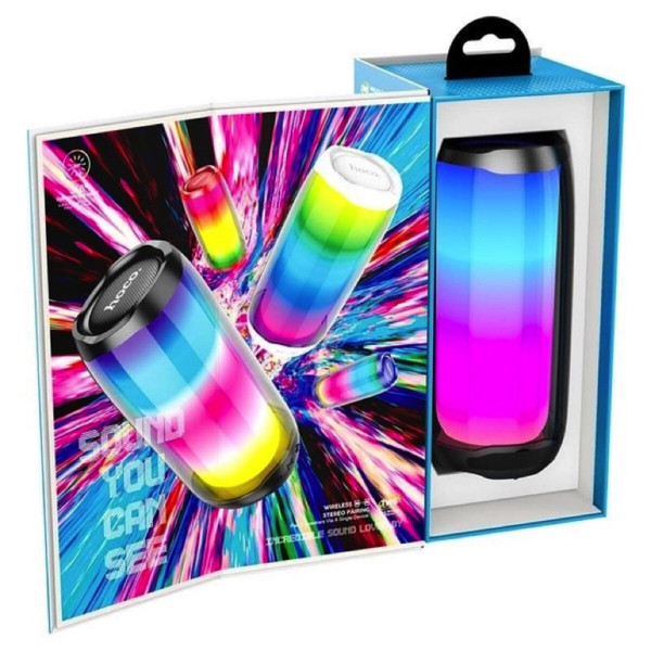 Портативна колонка HOCO HC8 Pulsating colorful luminous wireless speaker Чорний