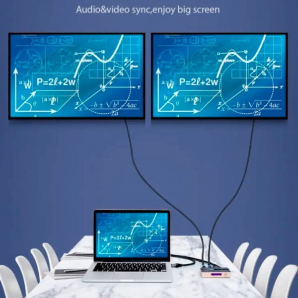 Сплітер Vention 1 In 2 Out HDMI Splitter 4K 30Hz Gold Aluminum Alloy Type EU Standard (ACBG0-EU)