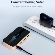 Сплітер Vention 1 In 2 Out HDMI Splitter 4K 30Hz Gold Aluminum Alloy Type EU Standard (ACBG0-EU)