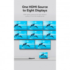 Сплітер Vention 4K 1x8 HDMI Splitter Чорний Aluminum Alloy Type EU Standard