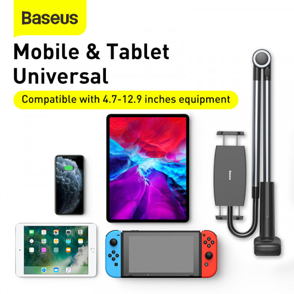 Тримач для планшету Baseus Otaku life rotary adjustment lazy holder Pro（Applicable for phone/ ipad) gray (LUZQ000013)
