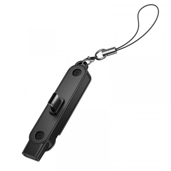 Тримач для телефона HOCO UA47A Type-C male to Type-C female holder-adapter Black (6942007681162)