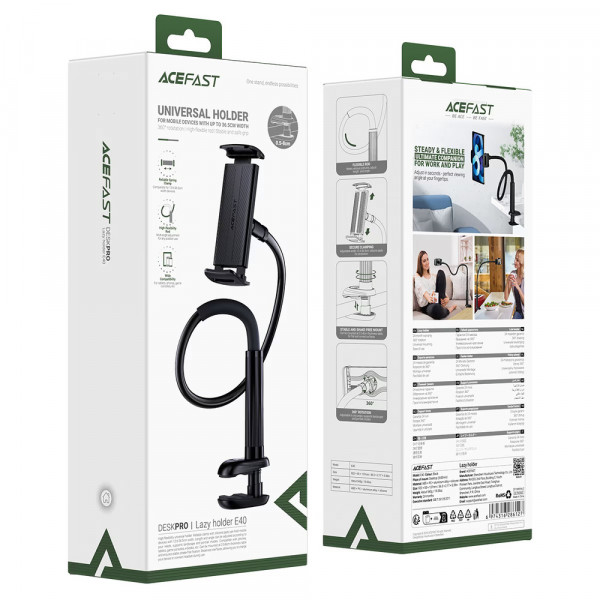 Тримач телефона ACEFAST E40 lazy holder Black (6974316286127)