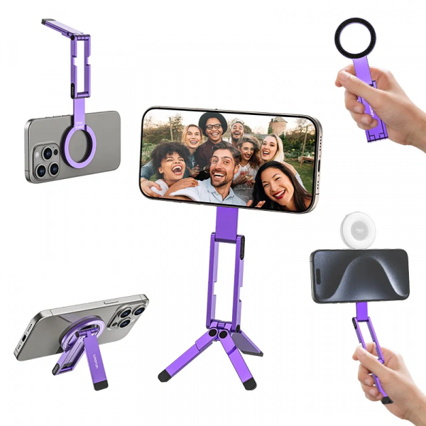 Тримач телефона Ulanzi MA60 Foldable Magnetic Phone Tripod (Purple) (S037)