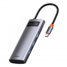 USB-хаб Baseus Metal Gleam Series 5-in-1 Multifunctional （Type-C to HDMI*1+USB3.0*3+PD*1)