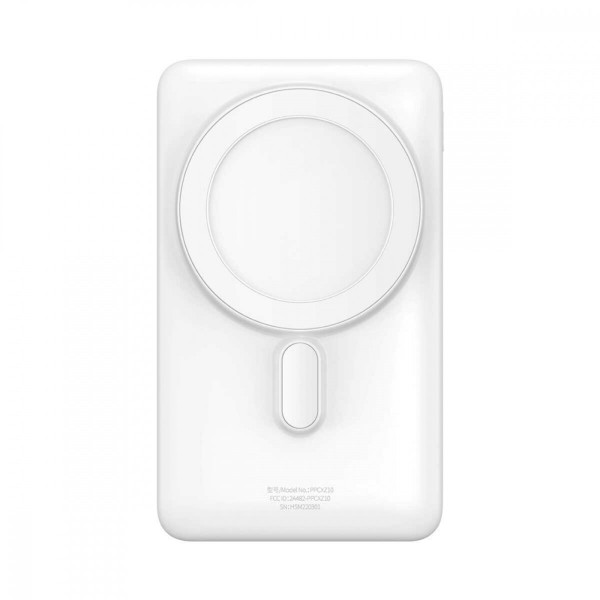 Зовнішній акумулятор Baseus Magnetic Bracket Wireless Fast Charge Power Bank 10000mAh 20W White (With cable Type-C to Type-C 60W（20V/3A)