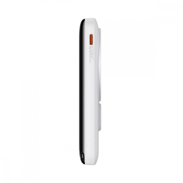 Зовнішній акумулятор Baseus Magnetic Bracket Wireless Fast Charge Power Bank 10000mAh 20W White (With cable Type-C to Type-C 60W（20V/3A)