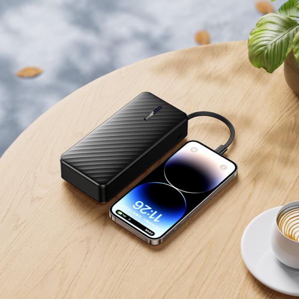 Зовнішній акумулятор BOROFONE BJ84A Smooth power bank with four cables(20000mAh) Black (6941991126178)