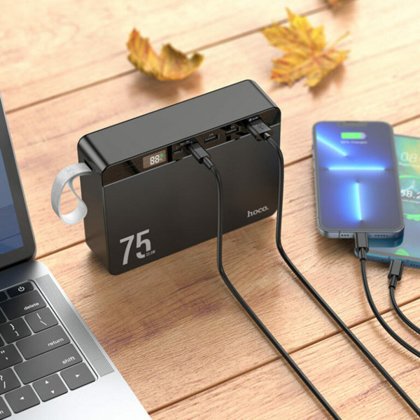 Зовнішній акумулятор HOCO J94 Overlord 22.5W fully compatible power bank(75000mAh) Чорний