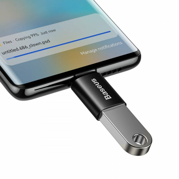 Адаптер Baseus Ingenuity Series Mini OTG Adaptor Type-C to USB-A 3.1 Чорний