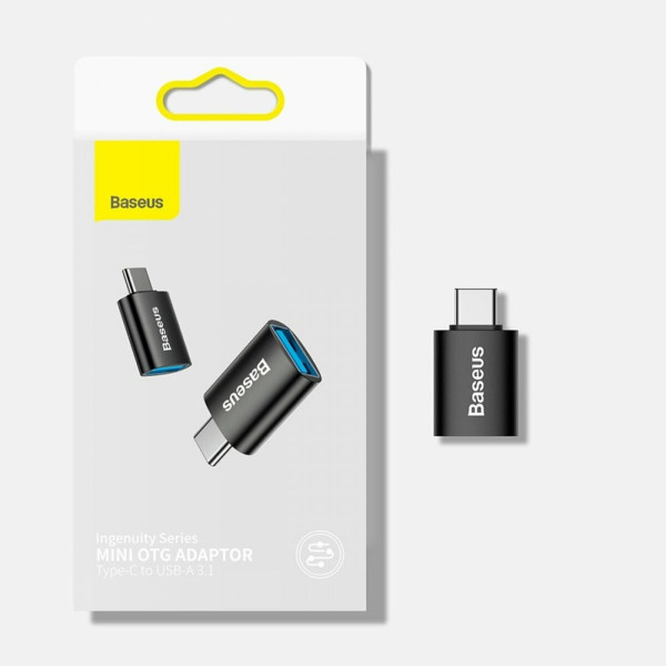 Адаптер Baseus Ingenuity Series Mini OTG Adaptor Type-C to USB-A 3.1 Чорний