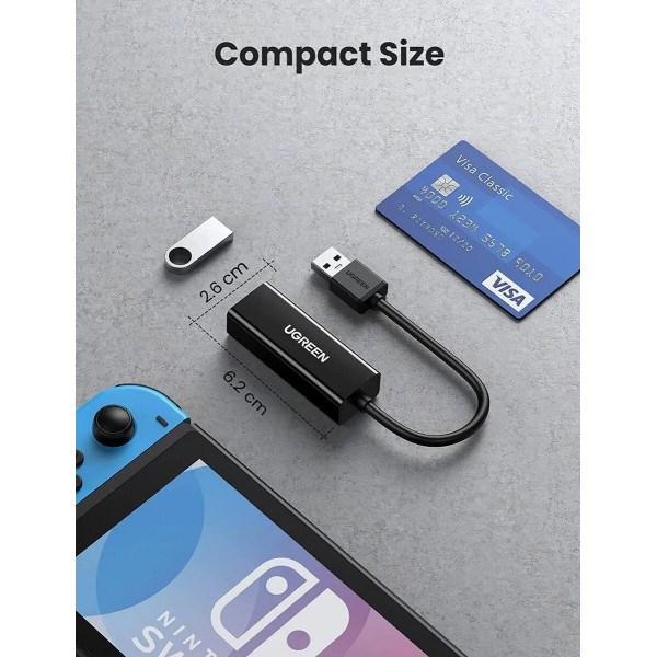 Адаптер UGREEN USB 3.0 Gigabit Ethernet Adapter (Чорний)