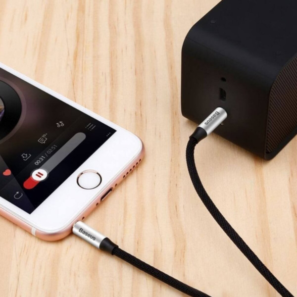 Аудіокабель Baseus Yiven Audio Cable M30 1M Silver+Black
