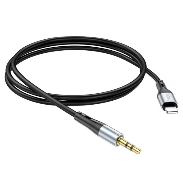 Аудiокабель HOCO UPA22 iP silicone digital audio conversion cable Чорний