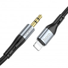Аудiокабель HOCO UPA22 iP silicone digital audio conversion cable Чорний