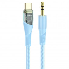 Аудіокабель HOCO UPA25 Transparent Discovery Edition Digital audio conversion cable Type-C Блакитний