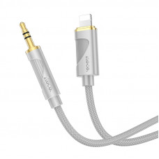 Аудіокабель HOCO UPA30 iP to 3.5mm male, nylon braid, 1m, Gray (6942007625517)